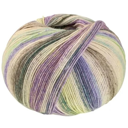 LANA GROSSA Cool Wool 4 Socks Print | Bedrucktes Merino-Sockengarn aus mehrfach verzwirnten Einzelfäden | Handstrickgarne aus 75% Schurwolle | 100g Wolle zum Stricken & Häkeln | 420m Garn FB 7767