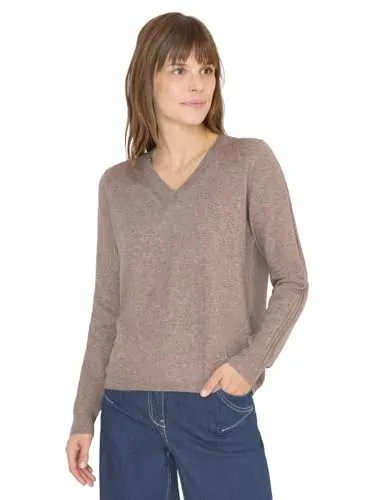CECIL Kuscheliger V-Neck Pullover Chocolate Mousse Melange XXL