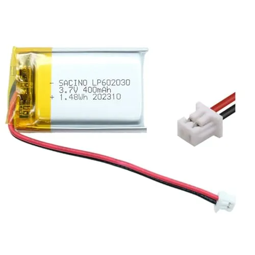 EFASO Lithium Polymer Akku 3,7 V 400mAh 602030 Wiederaufladbarer Lipo-Akku mit JST PH-1.25 2P Anschluss für Dash Cam TrueCamA7S VXI Blue Parrott B350-XT B450-XT B550-XT B350XT B450XT B550XT