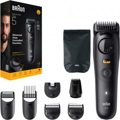 Haarschneidegerät Braun BT5560 S5 - Haar- & Bartschneidegerät mit präziser Schnittlängenverstellung und leistungsstarkem Akku für eine perfekte Rasur zu Hause.