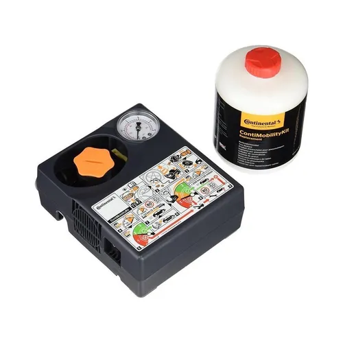 Continental Reifenpannenset Mobility Kit mit Dichtmittel + Kompressor - Praktisches Pannenset von Continental für schnelle Hilfe bei Reifenpannen, inklusive Dichtmittel und Kompressor für eine unkomplizierte Anwendung.