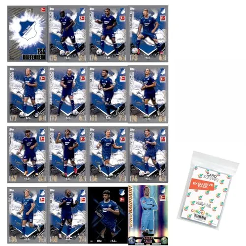 Bundle mit Topps Match Attax Bundesliga - 2023/24 - Mannschaftspaket - TSG Hoffenheim + Exklusive Collect-it Hüllen