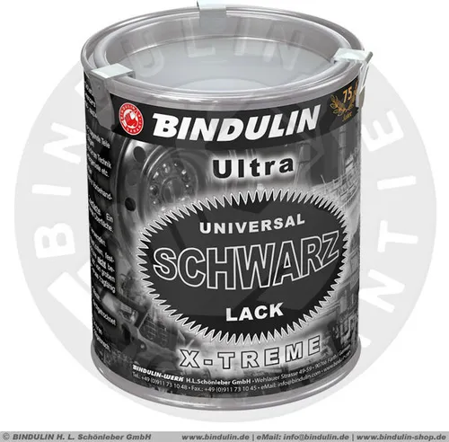 BINDULIN H.L. Schönleber GmbH Logo125 ml Universalschwarzlack Farbe: schwarz Schwarzlack matt-glänzend inkl. Pinsel