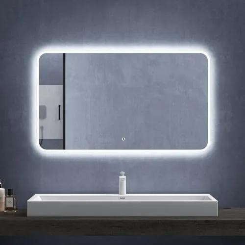 Mai & Mai Badspiegel mit LED Beleuchtung 120x70cm in weiß von Mai & Mai