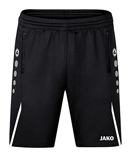 JAKO Trainingshose Challenge - schwarz/weiß - Trainingshose aus Double-Stretch-Knit mit praktischen Seitentaschen und elastischem Bund, ideal für aktive Jungen. Perfekt kombinierbar mit T-Shirts und Polos der Teamline Challenge.