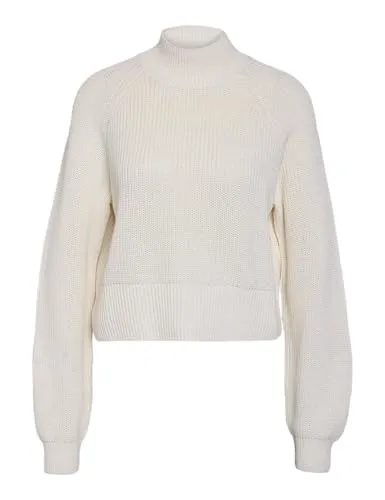 Noisy may Stehkragenpullover NMDARA L/S HIGH NECK KNIT FWD NOOS - Strickpullover mit Stehkragen, ideal für seriöse Outfits im Büro oder Vorstellungsgespräch, aus hochwertigem Rippstrickstoff für hohen Tragekomfort und Wärme.