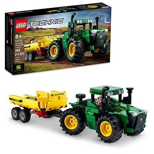 LEGO Technic John Deere 9620R 4WD Tractor mit Kippanhänger - Bauspielzeugset für Kinder ab 8 Jahren, mit realistischen Funktionen wie Knicklenkung und geländegängigen Reifen für aufregende Abenteuer auf dem Bauernhof.