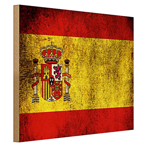 Holzschild Flagge 40x30cm Spanien Fahne