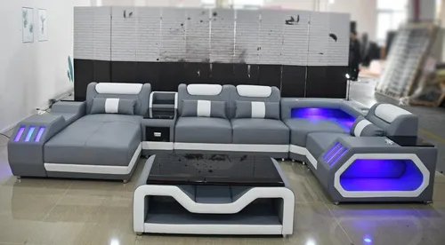 Luxus Wohnzimmer Ecksofa mit LED-Beleuchtung von JV Möbel