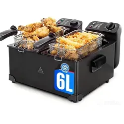 Aigostar 6L Doppel-Fritteuse mit 2 Körben und Kaltzonenfunktion