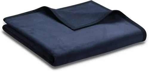 Biederlack Decke Unicolour 774453, 150x200cm Dunkelblau - Moderne Wohndecke in Dunkelblau, perfekt für Wohnzimmer oder Schlafzimmer. Hergestellt aus 58% Baumwolle, maschinenwaschbar bei 30°, bietet sie Komfort und Stil.