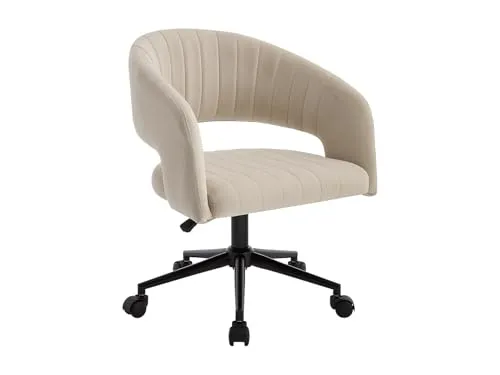Pascal Morabito-Bürostuhl höhenverstellbar - Samt - Beige & Schwarz - TIRIESI