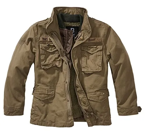 Brandit Herren Kids M65 Giant Jacket - Funktionsjacke für Jungen in olivgrün, aus 100% Baumwolle, ideal für Freizeitaktivitäten und bietet hohen Tragekomfort.