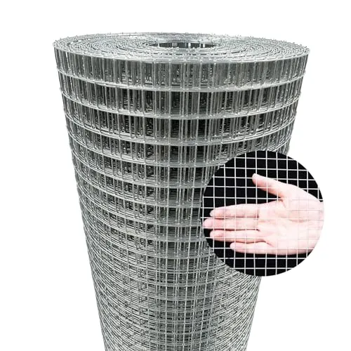 YAGJIA Wühlmausgitter 1m x 10m, Volierendraht 12.7mm x 12.7mm, Maschendraht Drahtgitter verzinkt, Metallgitter als Hasendraht Kaninchendraht Hühnerdraht, 0,7mm