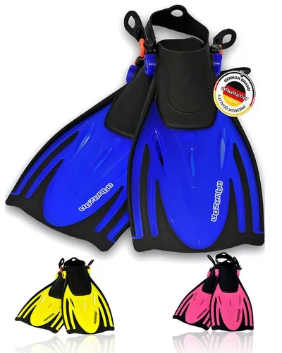 AQUAZON ALICANTE Schwimmflossen - Flossen für Schnorcheln und Tauchen, in stylishem Blau, ideal für Kinder und Jugendliche mit Schuhgröße 32/37