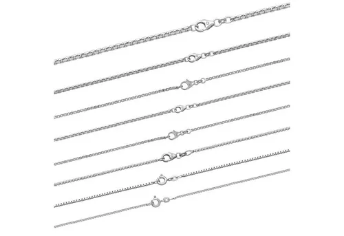 HOPLO Silberkette Silberkette Venezianerkette Länge 42cm - Breite 1,5mm - 925 Silber, Made in Germany