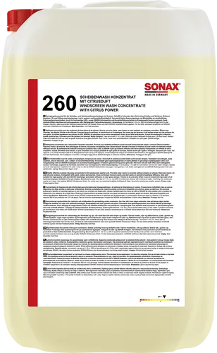 SONAX 02607050 Scheibenreiniger - 25 l Kanister für effektive Reinigung von Scheiben, ideal für PKW und Nutzfahrzeuge, sorgt für klare Sicht und Sicherheit im Straßenverkehr.