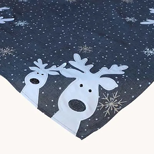 Tischdecke 85x85 grau LUSTIGE ELCHE filigrane Stickerei EYECATCHER Weihnachten