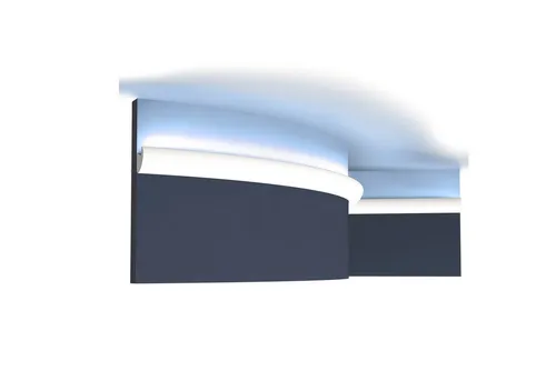 Orac Decor CX188F AXXENT Eckleiste - Flexible Stuckleiste aus hochwertigem Purotouch® für elegante Wand- und Deckengestaltung, ideal für die Dekoration von Rundungen und indirekter Beleuchtung.