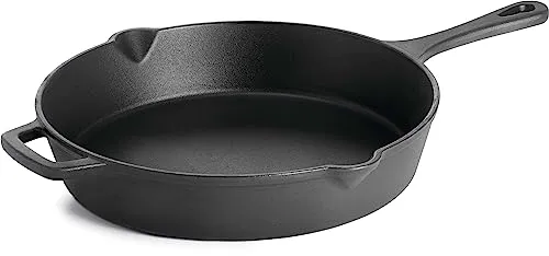 Gusseiserne Bratpfanne Ø 30cm schwarz - Hochwertige gusseiserne Pfanne mit 2 Ausgießern und praktischer Aufhängeöse, ideal für gleichmäßiges Braten und lange Haltbarkeit in der Kategorie Pfannen.