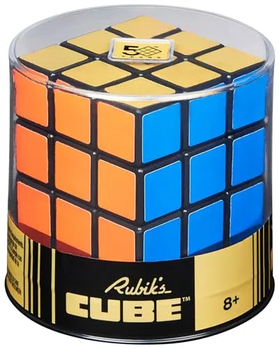 Rubik's 3x3 Retro Cube Zauberwürfel - Jubiläumsausgabe mit goldener Seite, das nostalgische Puzzlespiel für Logikliebhaber und Sammler