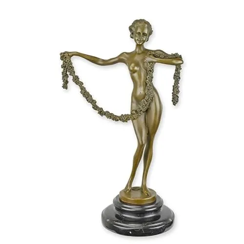 vianmo Bronzeskulptur Bronzefigur The Garland Dancer