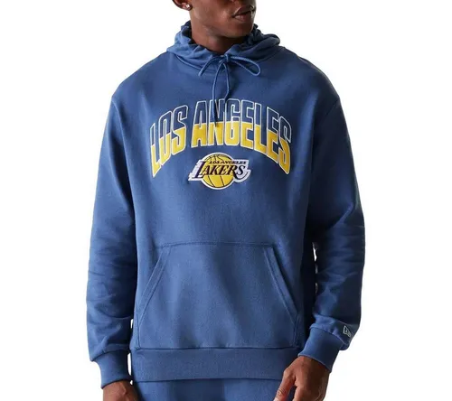 New Era LA Lakers Hoodie Herren in Blau, Größe XL - Stylischer Oversized Hoodie mit einzigartigen Vereinsdetails der Los Angeles Lakers; komfortable Kapuze mit Kordelzug und praktische Kängurutasche; aus 100% Baumwolle für angenehmen Tragekomfort.