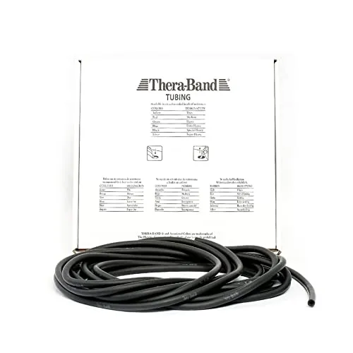 THERABAND Fitnessband Tubing 7,5m - Spezial starker Widerstand - Fitness-Kleingeräte für professionelles Training mit 3,3 kg Widerstand, hautfreundlich aus Latex und individuell zuschneidbar für optimalen Einsatz.