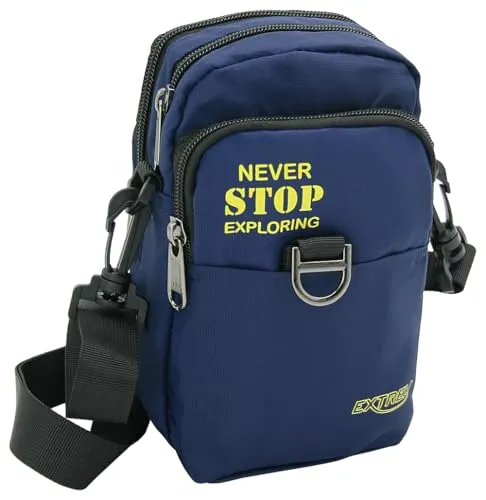 BAG STREET - Kleine Herren Umhängetasche - Messenger Bag - Crossover Bag auch als Gürteltasche tragbar (Navy)