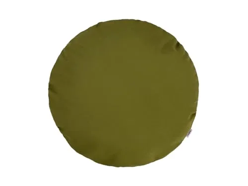 beties „Wunschton“ Kissenbezug ca. Ø60 cm - runde Kissenhülle in großer Sortiments- und Größenauswahl – EIN idealer Begleiter in Unifarben (moosbild-grün)