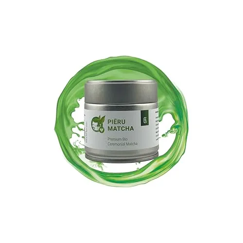 Kraftgras BIO Matcha PIERU 30 g – Zeremonielle Qualität aus Japan - Erleben Sie erlesenen BIO Matcha aus Miyazaki! Handverlesen, aus der ersten Ernte und traditionell vermahlen für ein einzigartiges Geschmackserlebnis. Ideal für Teeliebhaber und Genießer.