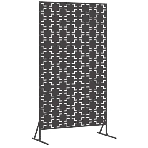 vidaXL Metallzaunpanel Schwarz mit Dekorativen Intarsien von vidaXL