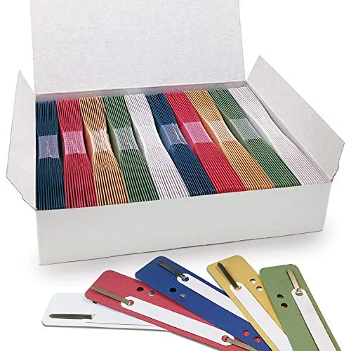 Heftstreifen aus Recycling-Karton in 5 Farben, Akten-Dulli farbig sortiert, 10 Bündel á 25 Stück - MADE IN GERMANY, Blauer Engel zertifiziert 250