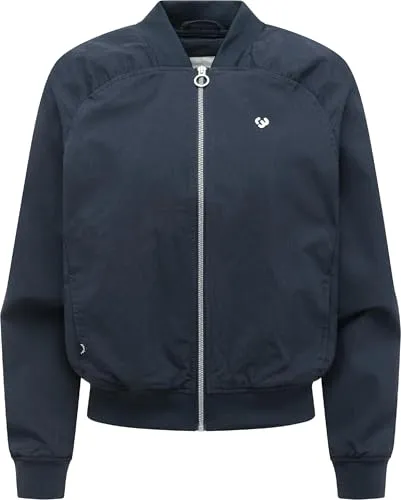 Ragwear Bomberjacke Yotimo - Modische Damen Blousonjacke in Übergröße Blau L (40) - Stylische oversized Bomberjacke aus atmungsaktivem Materialmix. Ideal für lässige Outfits und vielseitig kombinierbar. Praktische Eingrifftaschen und modischer Rippkragen sorgen für den perfekten Look.