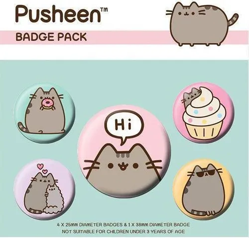 Pusheen Ansteck-Buttons 5er-Pack Pusheen Says Hi von Pyramid Int.