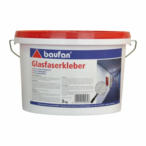 Baufan Glasfasergewebekleber 3 kg Klebstoff Glasfasertapete (3,00€/1kg)