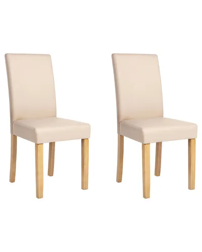 Produktbild BELIANI Esszimmerstuhl 2er Set Beige Kunstleder