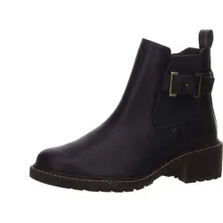 Jana Stiefelette in blau, Gr. 39 - Wanderschuhe aus hochwertigem veganem Kunstleder, mit seitlichem Reißverschluss und Gummizug für perfekten Sitz. Weiches Fleece-Innenfutter hält die Füße warm - ideal für kühlere Tage!