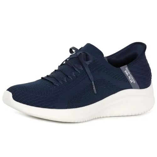 Skechers Damen Ultra Flex 3.0 Brilliant Path Sneakers - Damen-Sneaker mit marineblauem Strickdesign, ideal für Komfort und Stil im Alltag.