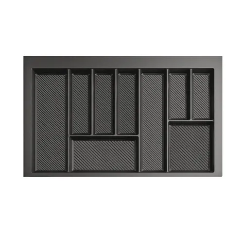 Besteckkasten Graphit Matt für 80 cm Schublade – Zuschneidbar mit 9 Fächern