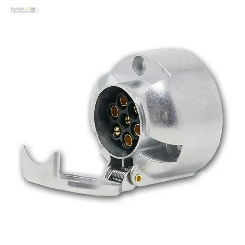 Auto-Anhängersteckdose, Alu Kupplung 7-polig für Kfz-Anhänger Stecker, 12/24V