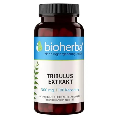 Tribulus Terrestris Extrakt 300 mg mit Zink – 100 Kapseln mit 90 % Saponinen von BIOHERBA PZN 17190045
