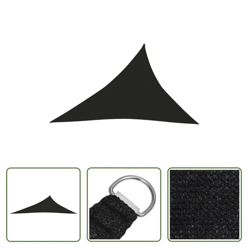 The Living Store Sonnensegel 160 g/m² Schwarz 4x5x6,8 m HDPE