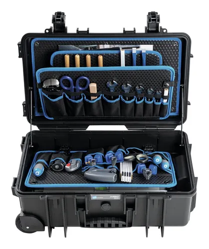 B & W Werkzeugkoffer Jumbo 6600 mit Gasdruckfedern - Robuster Werkzeugkoffer mit Gasdruckfedern, ideal für Profis und Hobbyhandwerker, bietet optimalen Stauraum und einfachen Zugriff auf Werkzeuge.