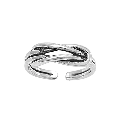 7K Zehenring aus 925 Sterling Silber als Fußschmuck für Damen, Herren und Mädchen, Größenverstellbar, Modell 21