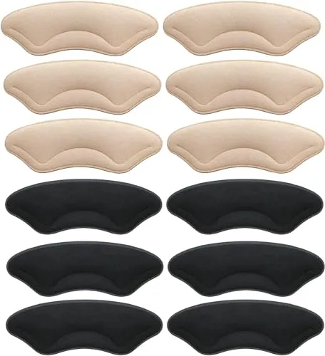 Dzxin Fersenpolster, 12 PCS Fersenpolster Schuhe Heel Pads Fersenpolster für zu Große Schuhe, Komfort Einlegesohlen für Lose und Zu Große Schuhe