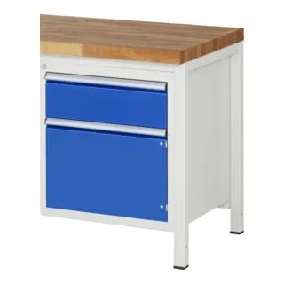 Rau Schubladenschrank Modell L3.4 - Robuster Unterbauschrank - Unterbauschrank mit praktischen Flügeltüren und Schubladen, hohe Tragkraft von 100 kg, ideal für Werkstätten oder Büros, komplett montiert und Made in Germany.