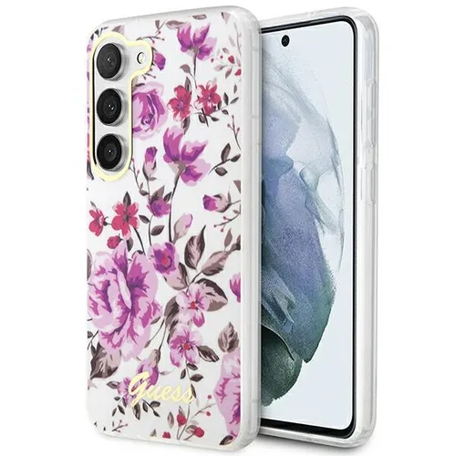 Samsung Galaxy S23 Guess Flower Collection Hülle Weiß