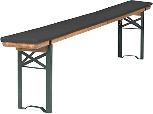 TexDeko Bierbankauflage (MINI 110cm) gepolstert für Bierzeltgarnitur 110x25x4cm XL Polsterung Biertisch-Auflage (Premium, Anthrazit)