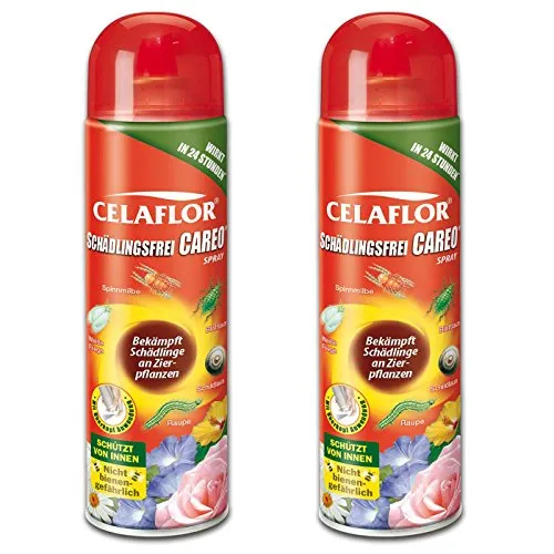 GARDOPIA Sparpaket: 2 x 400ml Celaflor 6608 Schädlingsfrei Careo Spray NEU, Gebrauchsfertig + Gardopia Zeckenzange mit Lupe